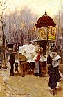 Carlo Brancaccio The Kiosk, Paris painting